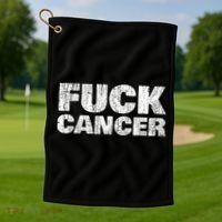 Fck Cancer Gift Cancer Sucks Awareness Survivor Support Cute Gift Golf Towel thumb 1