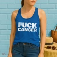 Fck Cancer Gift Cancer Sucks Awareness Survivor Support Cute Gift Women's Tank Top thumb 2