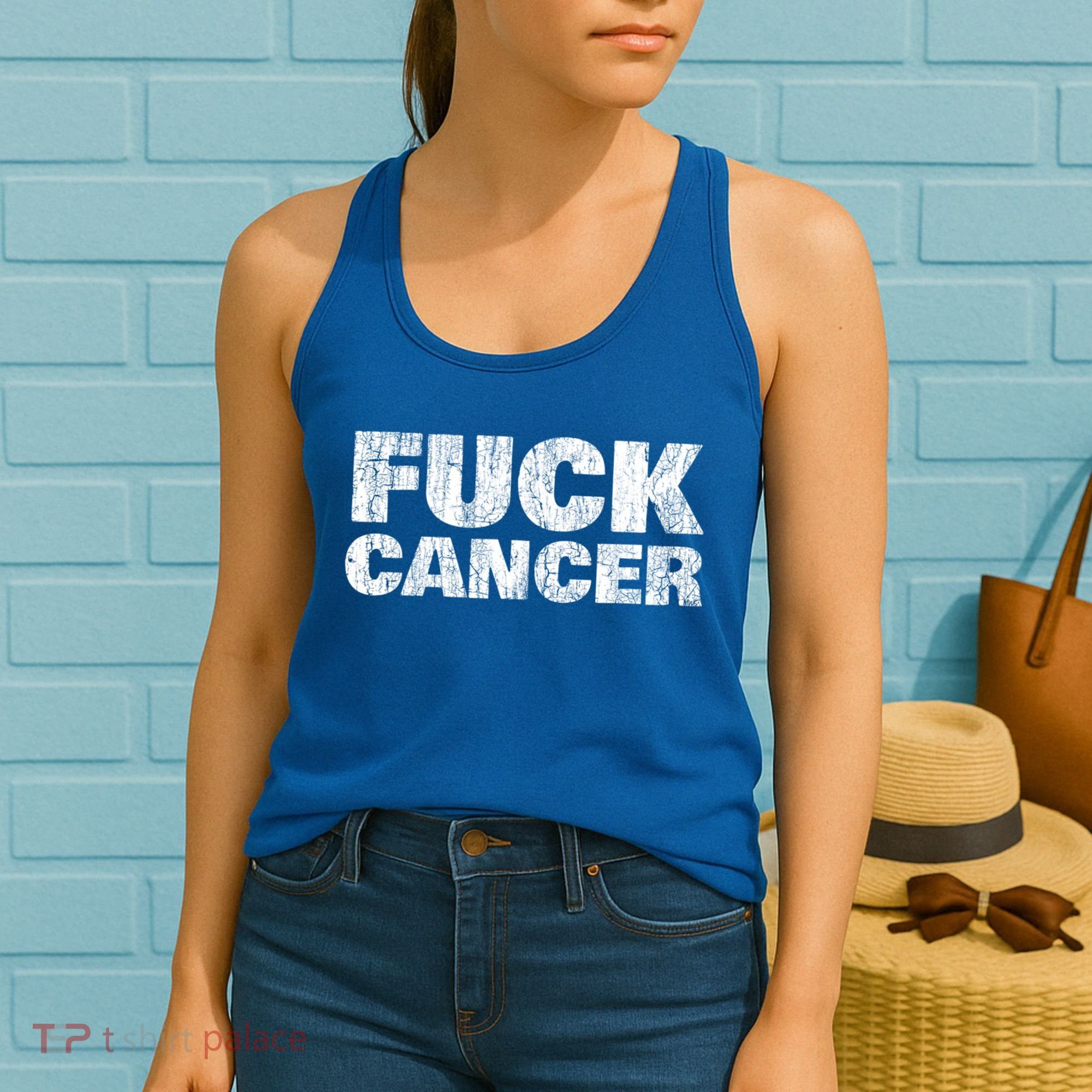 Fck Cancer Gift Cancer Sucks Awareness Survivor Support Cute Gift Women's Tank Top