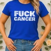 Fck Cancer Gift Cancer Sucks Awareness Survivor Support Cute Gift Women's T-Shirt thumb 2