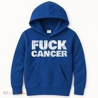 Fck Cancer Gift Cancer Sucks Awareness Survivor Support Cute Gift Kids Hoodie thumb 0