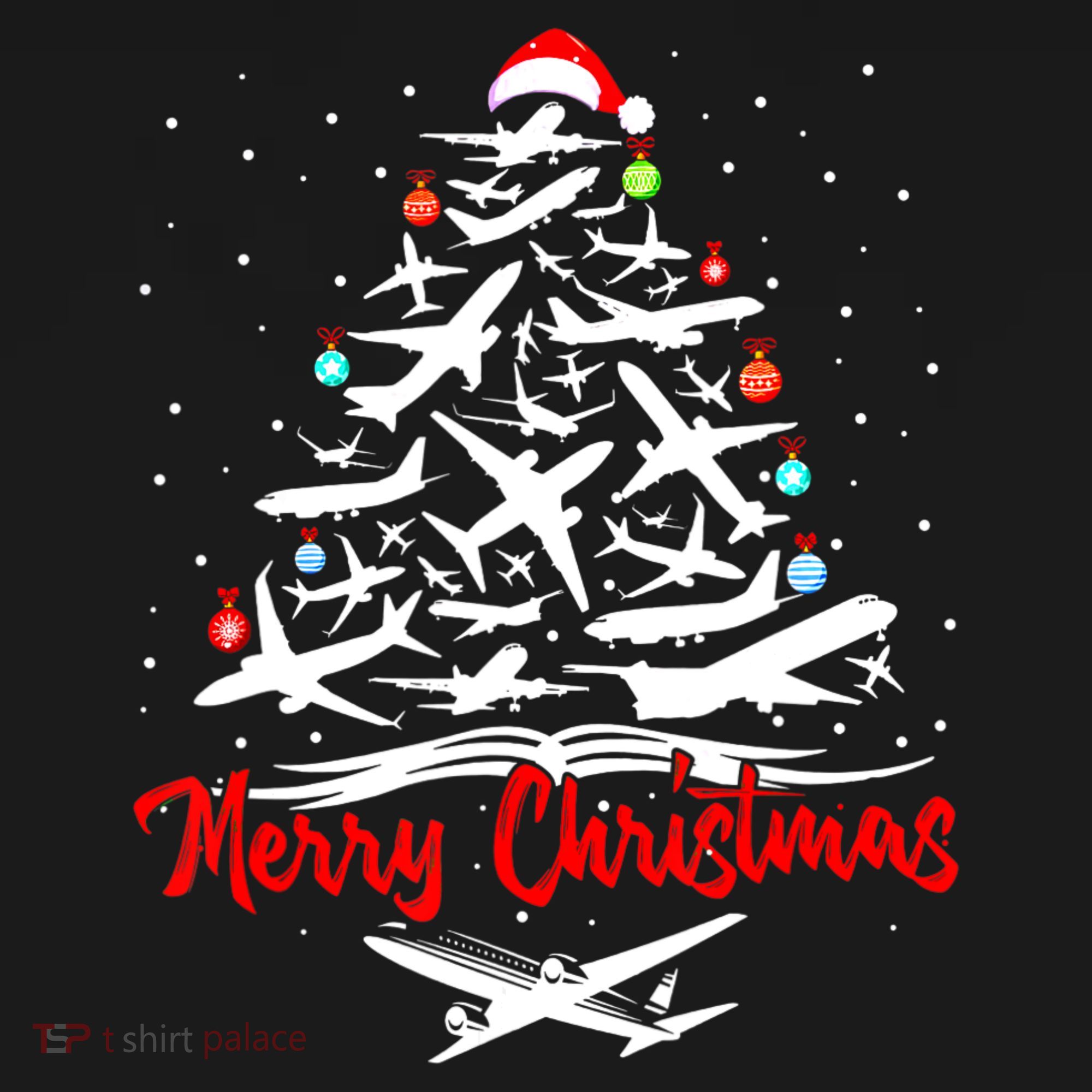 Funny Christmas Gift Airplane Christmas Tree Hoodie