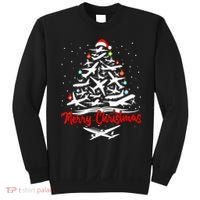 Funny Christmas Gift Airplane Christmas Tree Sweatshirt thumb 0