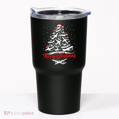 Funny Christmas Gift Airplane Christmas Tree Tumbler