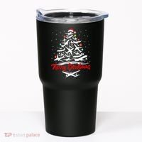 Funny Christmas Gift Airplane Christmas Tree Tumbler thumb 0