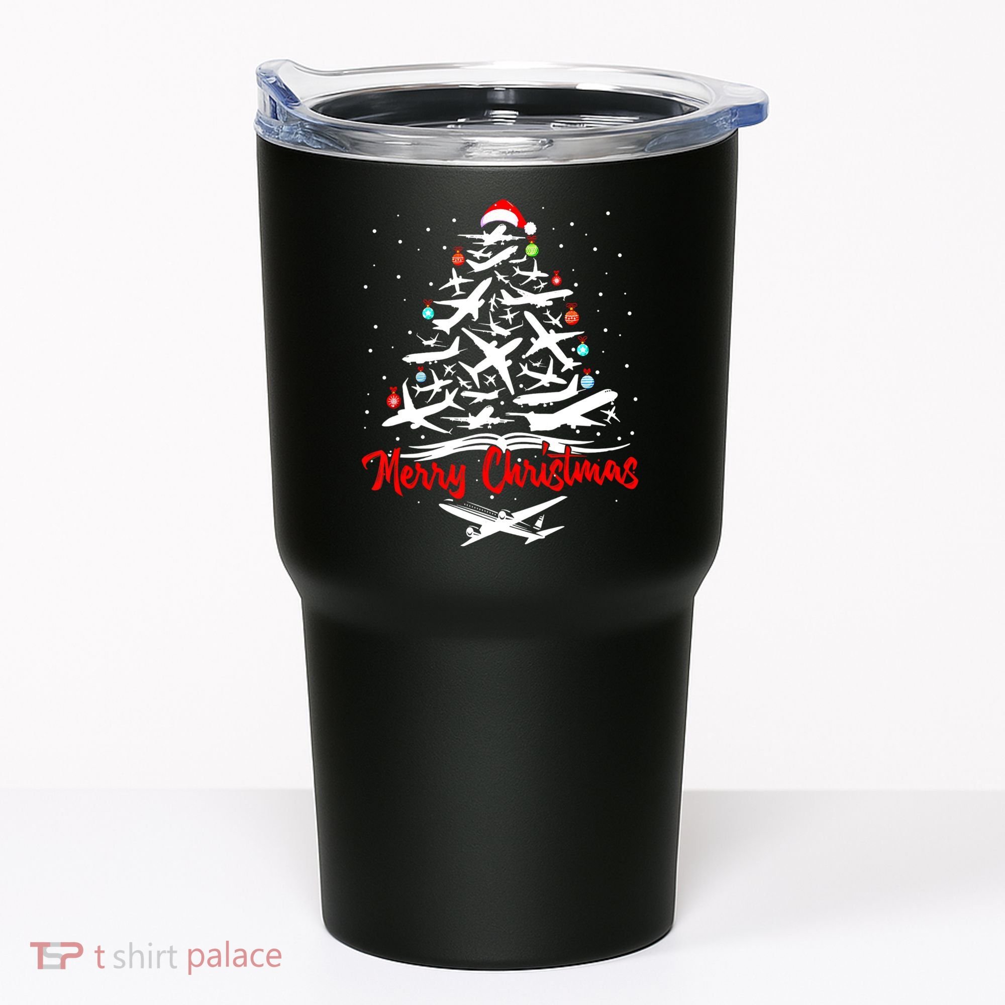 Funny Christmas Gift Airplane Christmas Tree Tumbler