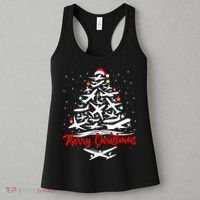 Funny Christmas Gift Airplane Christmas Tree Women's Tank Top thumb 3