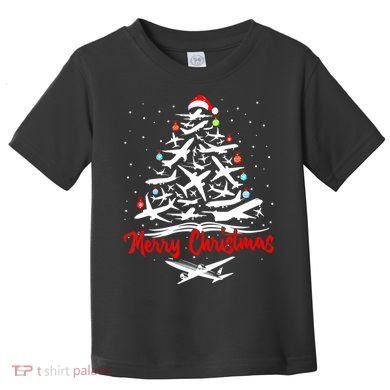 Funny Christmas Gift Airplane Christmas Tree Toddler T-Shirt