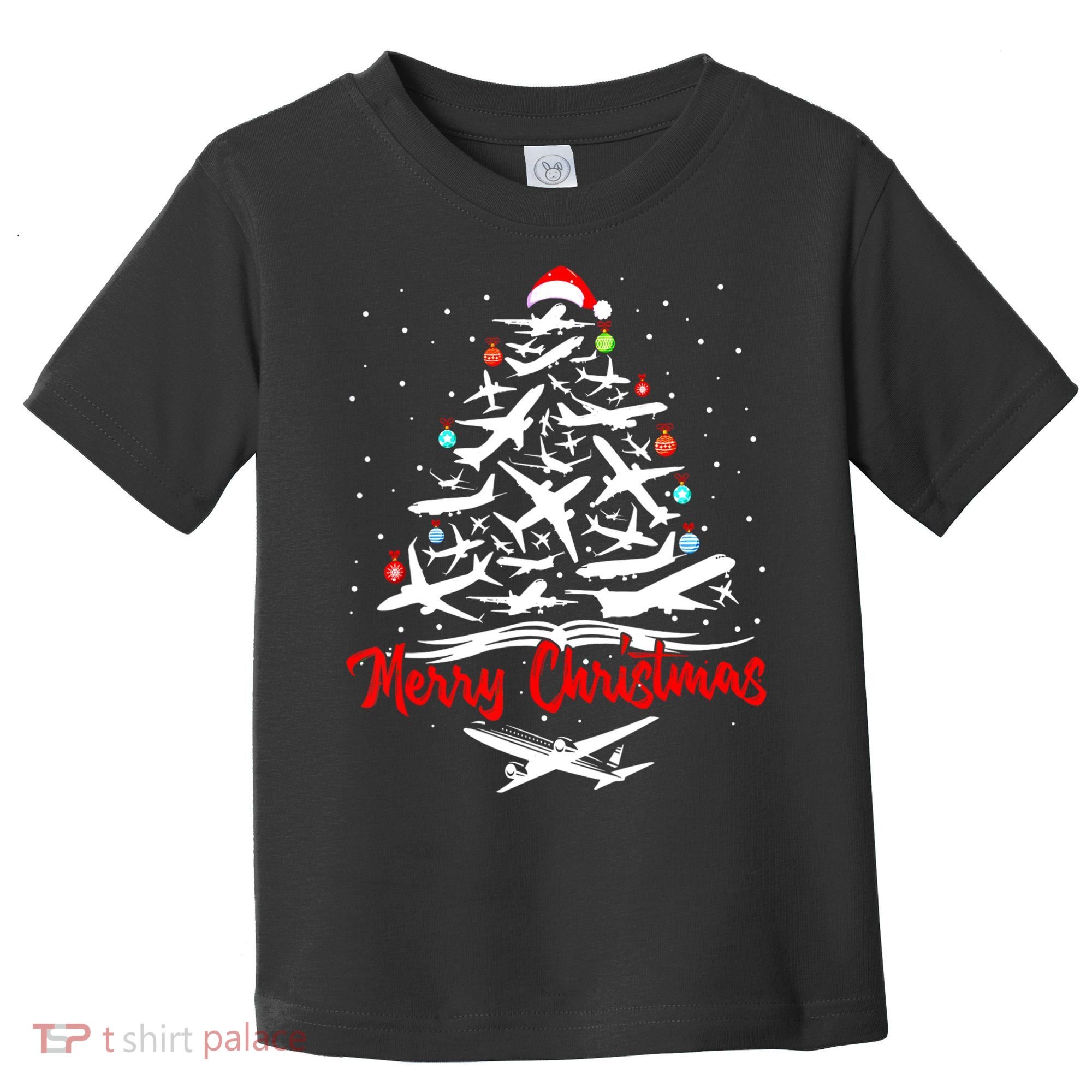 Funny Christmas Gift Airplane Christmas Tree Toddler T-Shirt