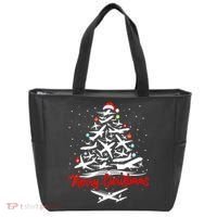 Funny Christmas Gift Airplane Christmas Tree Tote Bag thumb 0