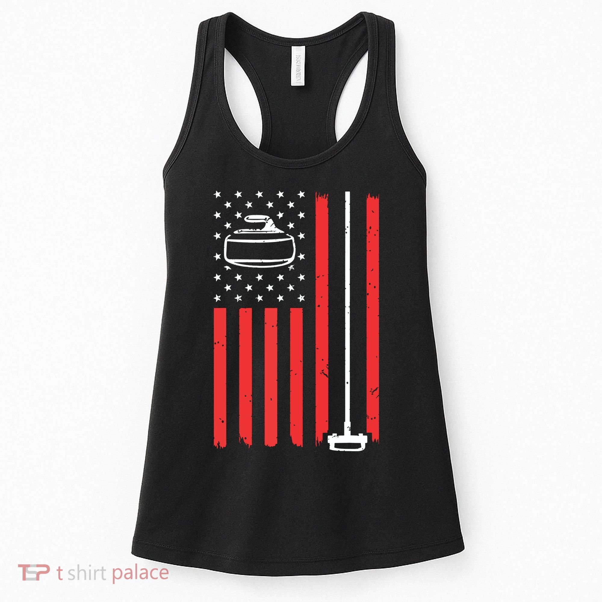 Funny Curling Gift For Men Women Curling Players USA Team Women's Tank Top