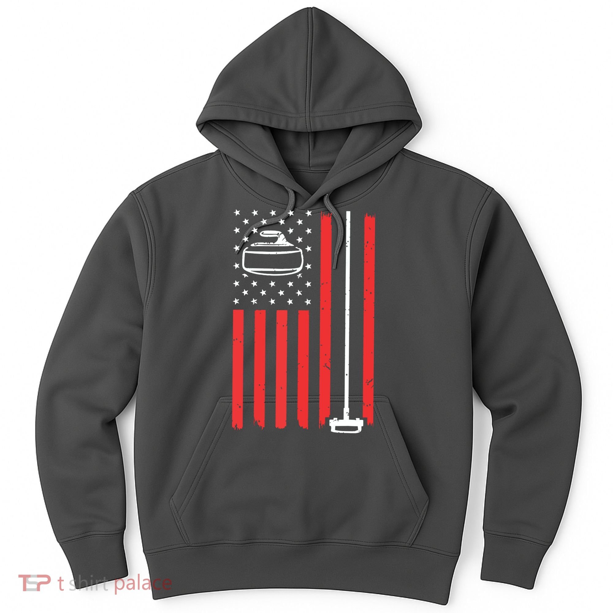 Funny Curling Gift For Men Women Curling Players USA Team Hoodie