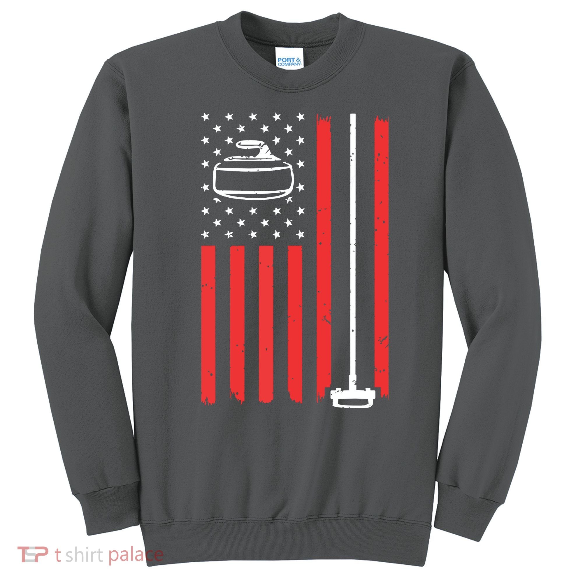 Funny Curling Gift For Men Women Curling Players USA Team Sweatshirt
