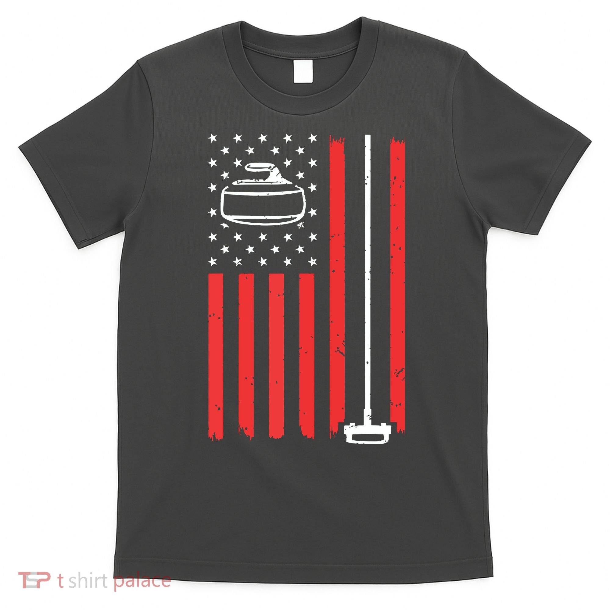 Funny Curling Gift For Men Women Curling Players USA Team T-Shirt