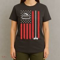 Funny Curling Gift For Men Women Curling Players USA Team T-Shirt thumb 4