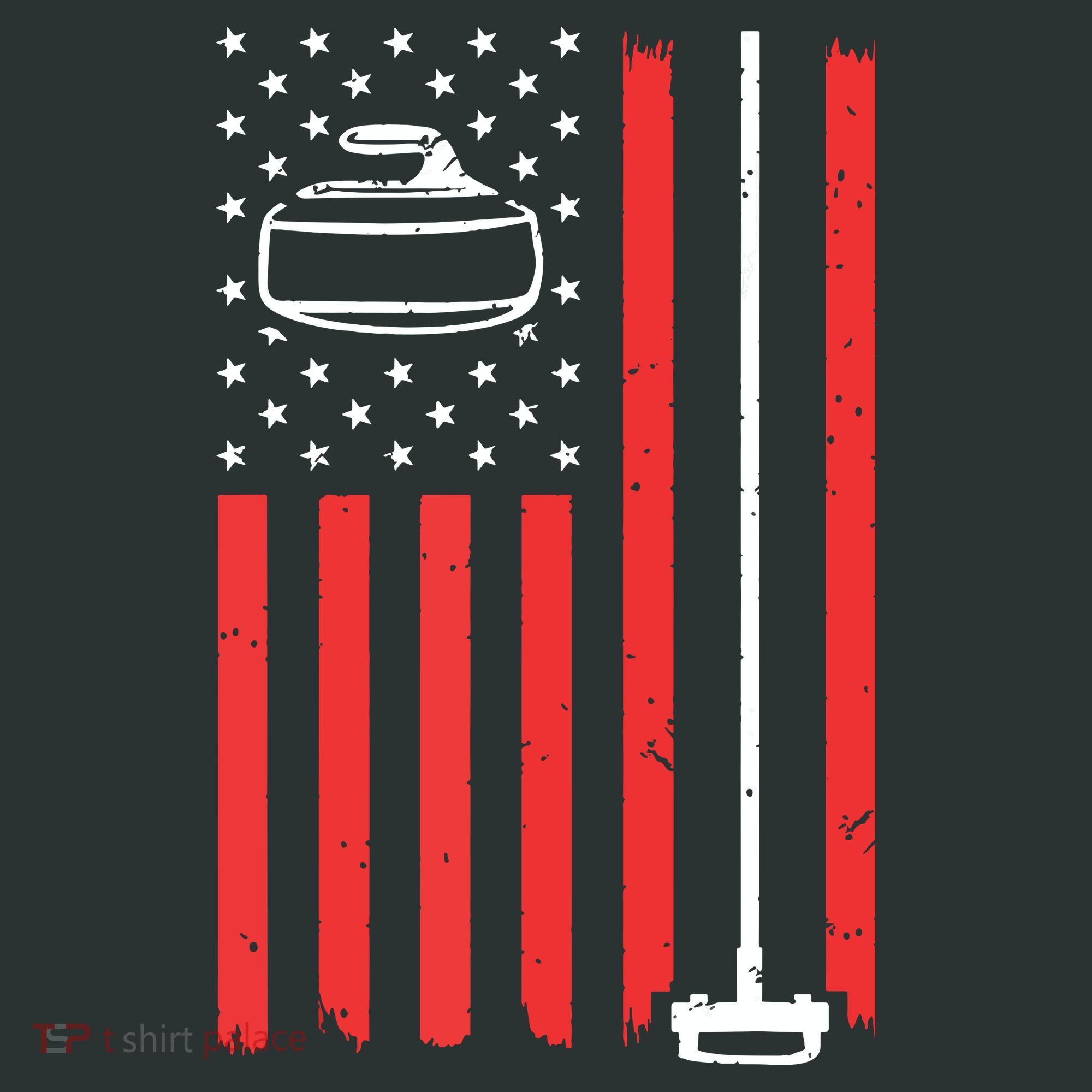 Funny Curling Gift For Men Women Curling Players USA Team T-Shirt