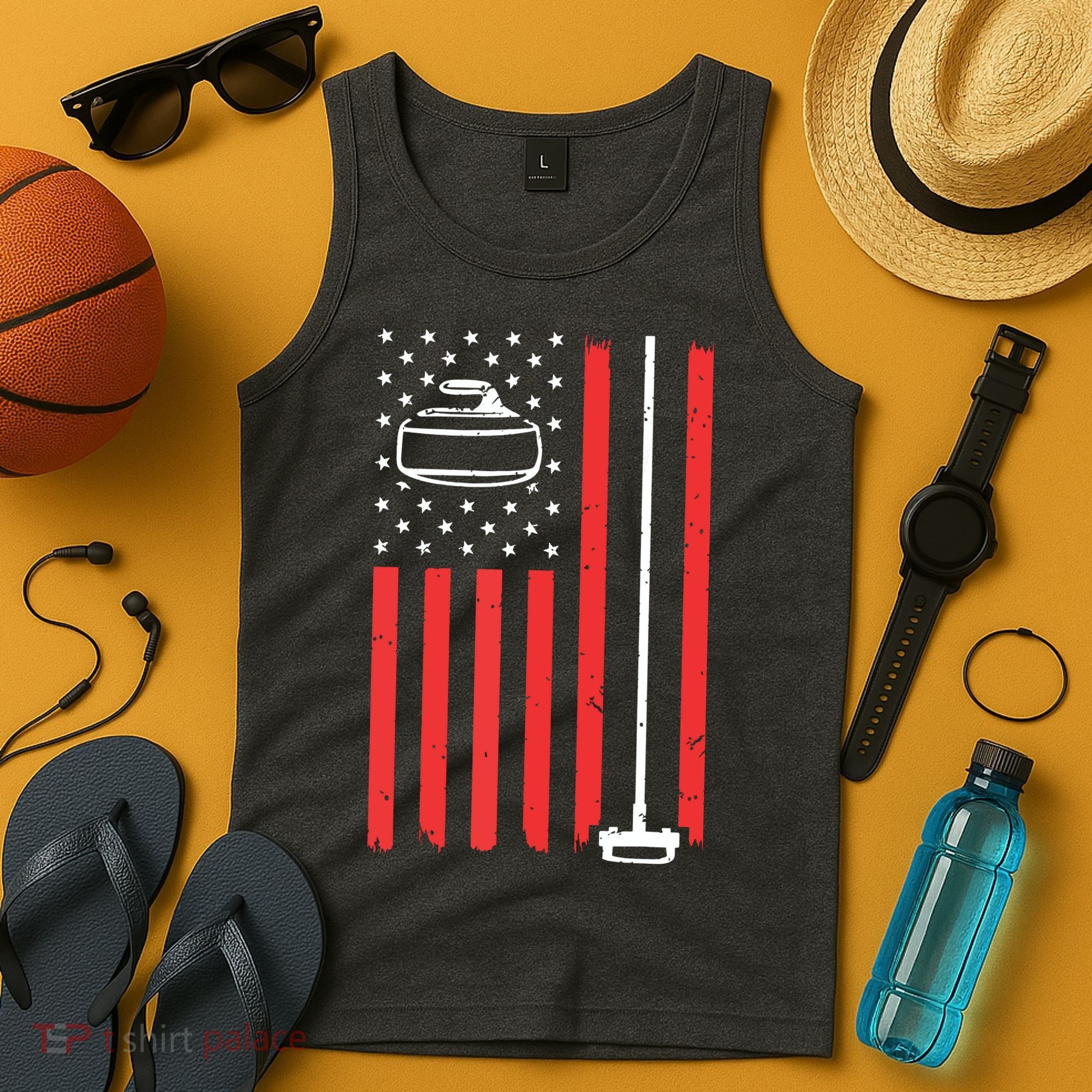 Funny Curling Gift For Men Women Curling Players USA Team Tank Top