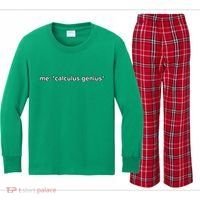 Funny Calculus Genius Meme Math Kids Long Sleeve Plaid Pajama Set thumb 0