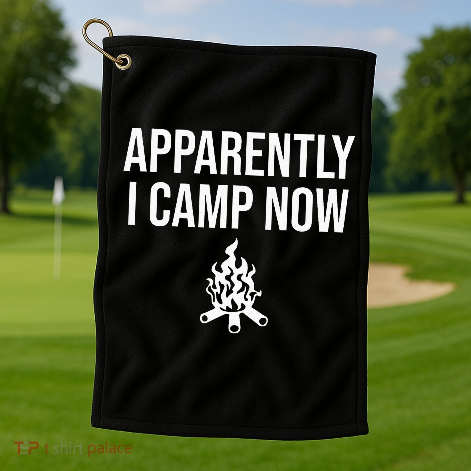 Funny Camping Gifts For Women Or Ns Apparently I Camp Now Golf Towel