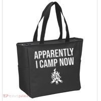 Funny Camping Gifts For Women Or Ns Apparently I Camp Now Tote Bag thumb 2