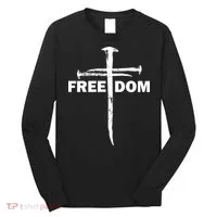 Freedom Cross Gift For Christians Long Sleeve Shirt thumb 0