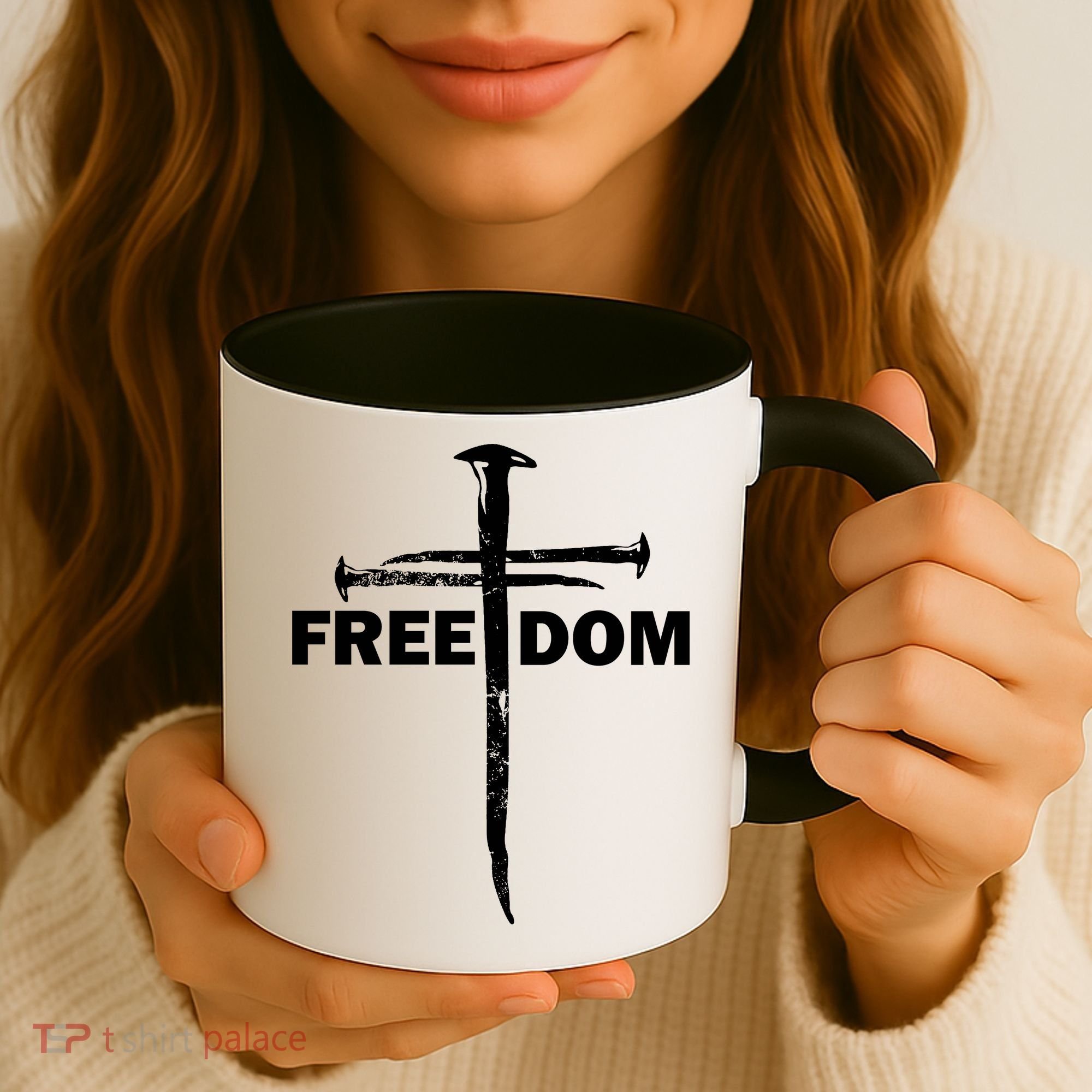 Freedom Cross Gift For Christians Coffee Mug