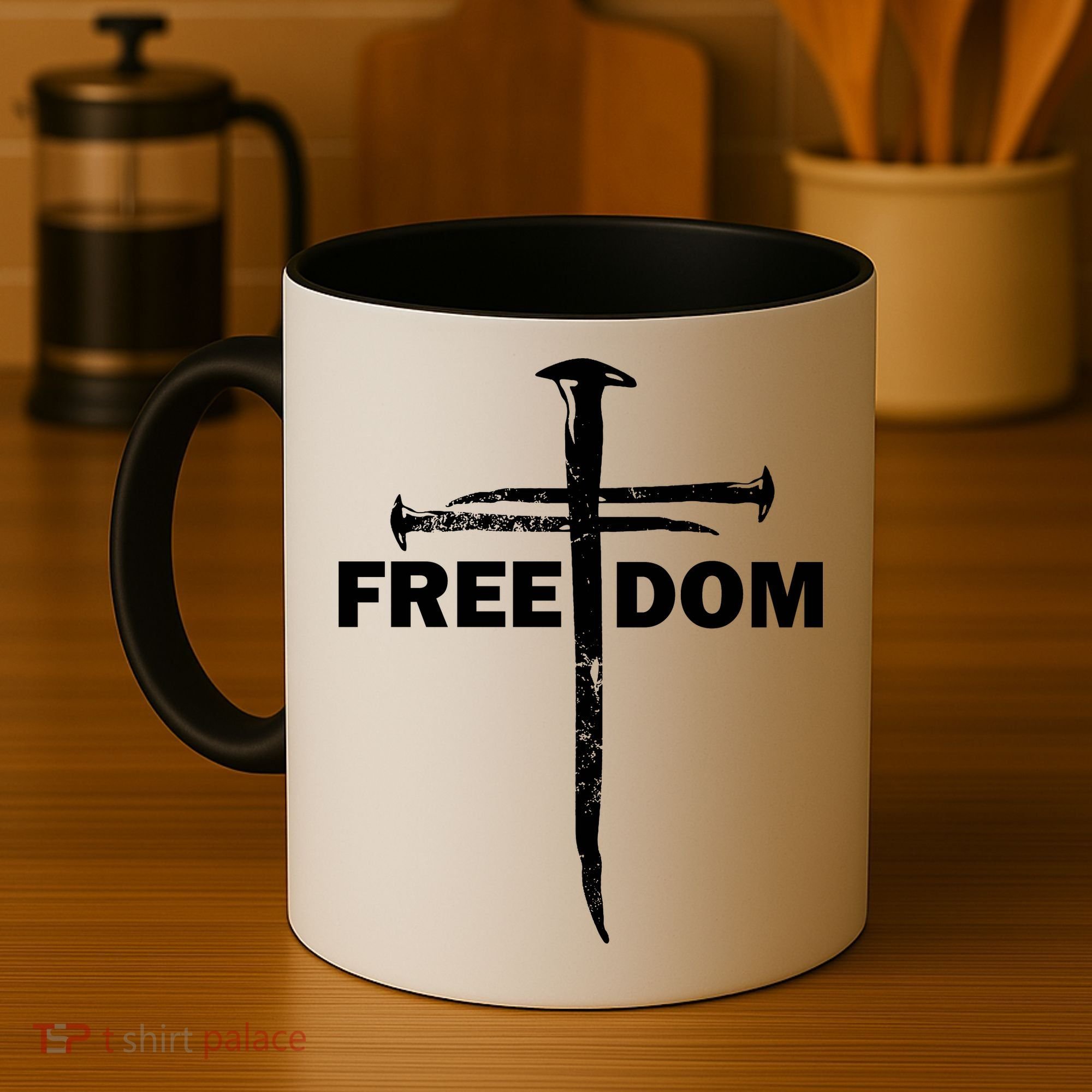 Freedom Cross Gift For Christians Coffee Mug