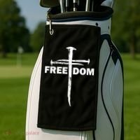 Freedom Cross Gift For Christians Golf Towel thumb 2
