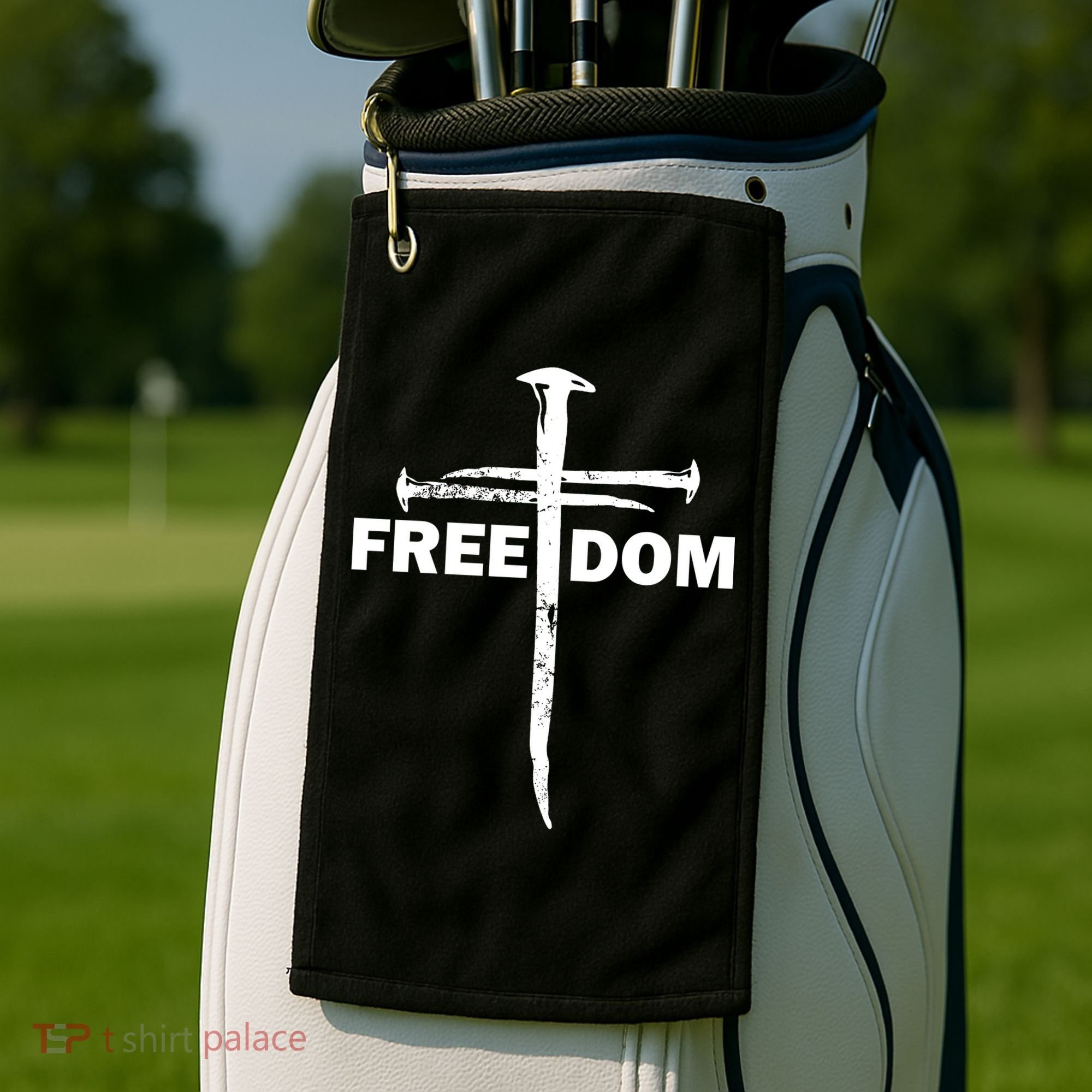 Freedom Cross Gift For Christians Golf Towel