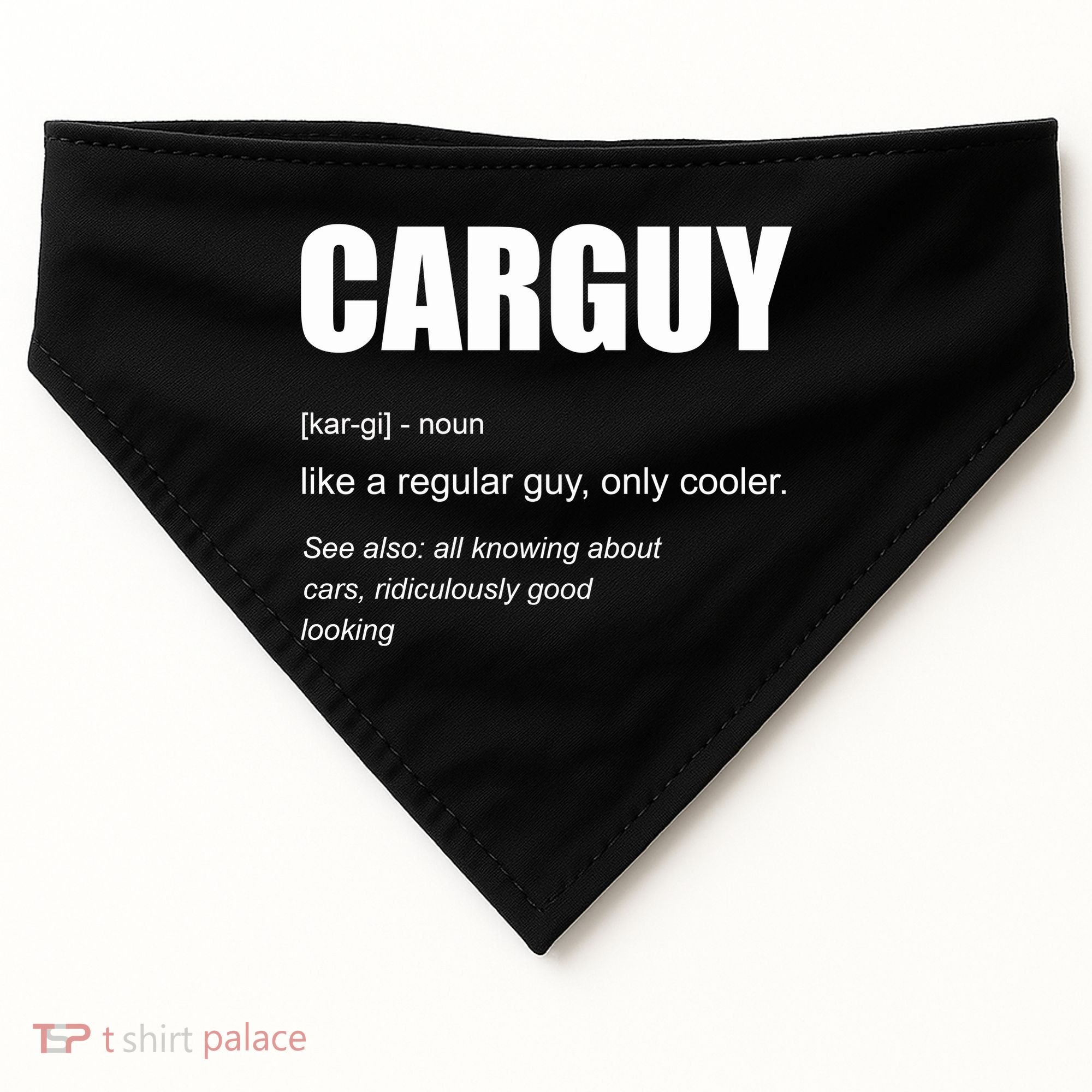 Funny Car Guy Definition USA-Made Doggie Bandana