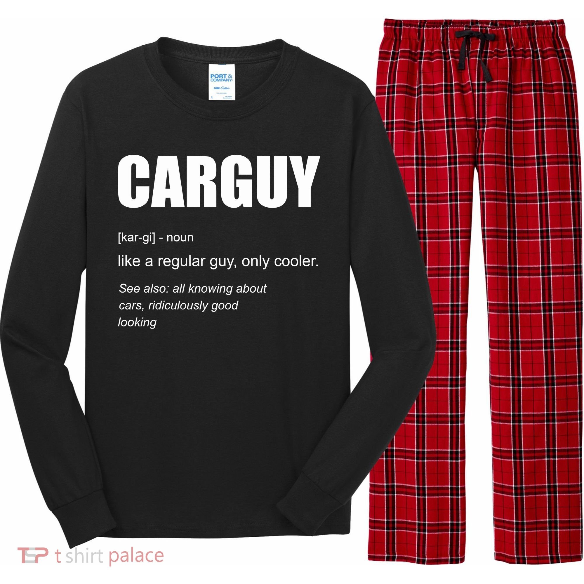 Funny Car Guy Definition Long Sleeve Pajama Set