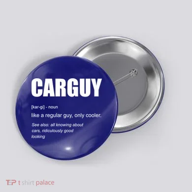 Funny Car Guy Definition Button