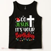 Funny Christian Go Jesus It's Your Birthday Christmas Tank Top thumb 2
