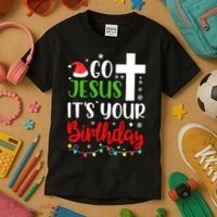 Funny Christian Go Jesus It's Your Birthday Christmas Kids T-Shirt thumb 3