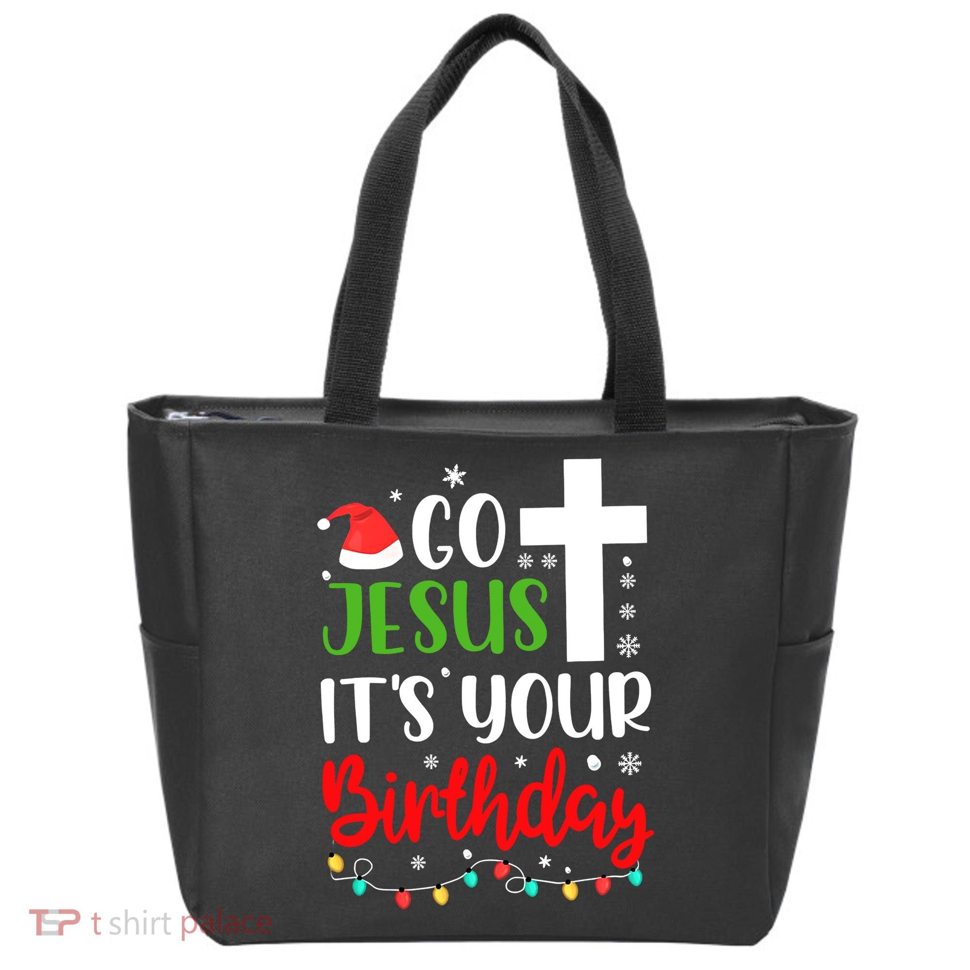 Funny Christian Go Jesus It's Your Birthday Christmas Tote Bag