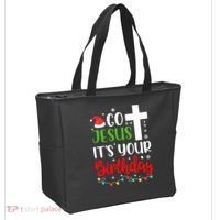 Funny Christian Go Jesus It's Your Birthday Christmas Tote Bag thumb 2