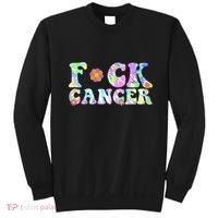 Fuck Cancer Groovy Tie Dye All Cancer Awareness Sweatshirt thumb 0