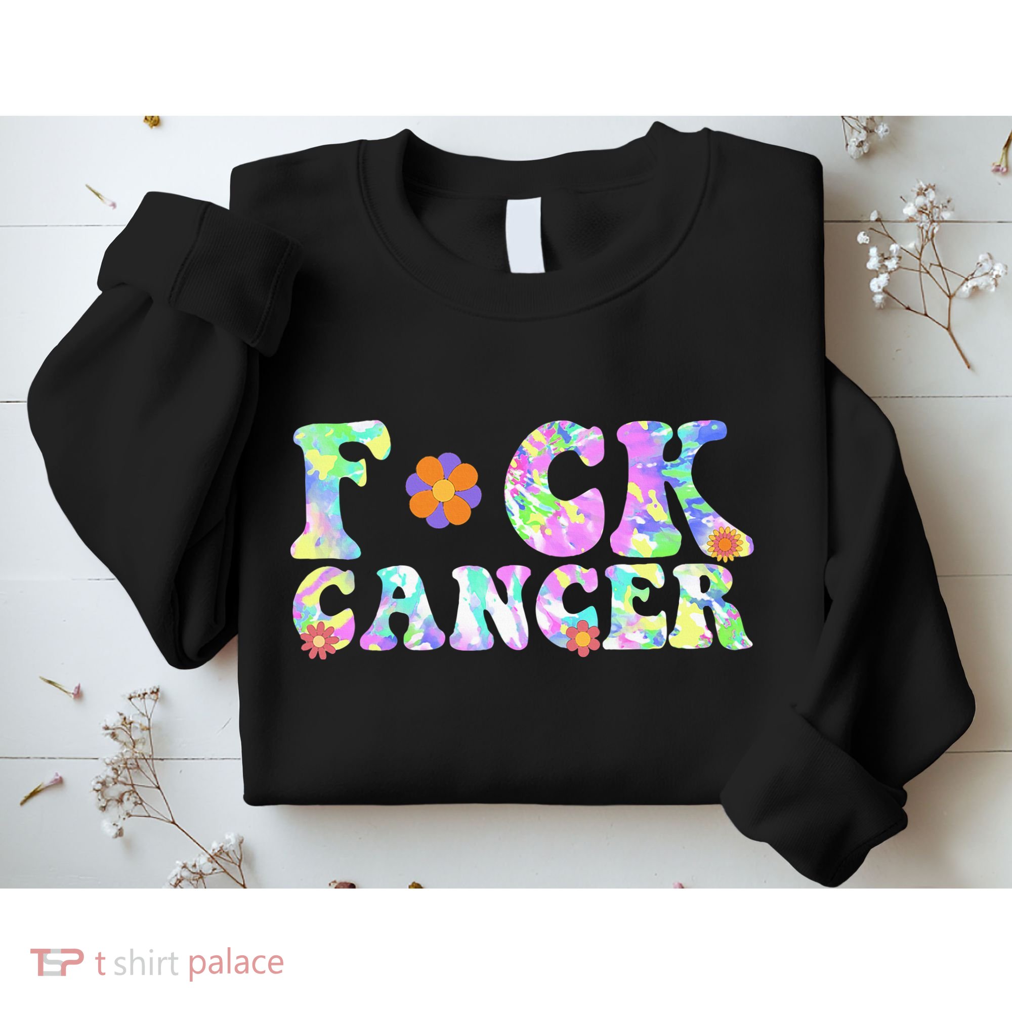 Fuck Cancer Groovy Tie Dye All Cancer Awareness Sweatshirt
