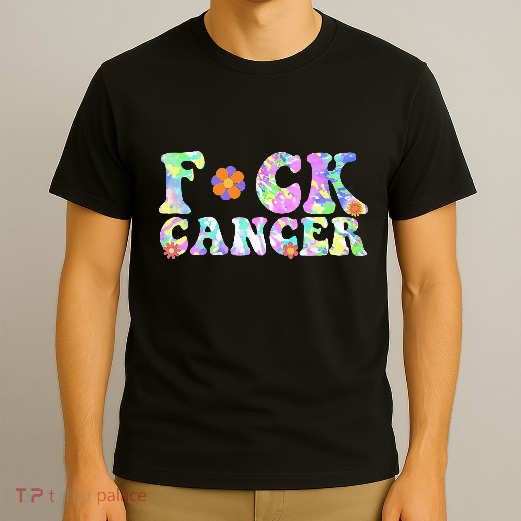 Fuck Cancer Groovy Tie Dye All Cancer Awareness T-Shirt