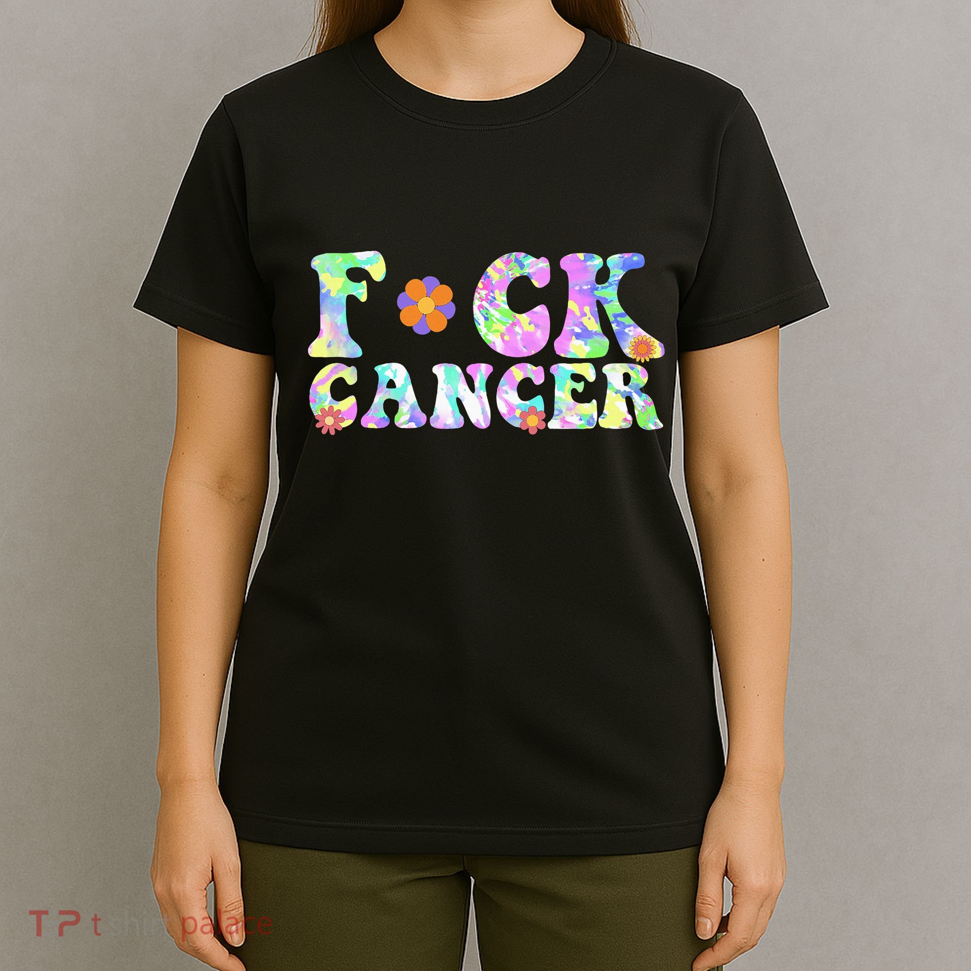 Fuck Cancer Groovy Tie Dye All Cancer Awareness T-Shirt