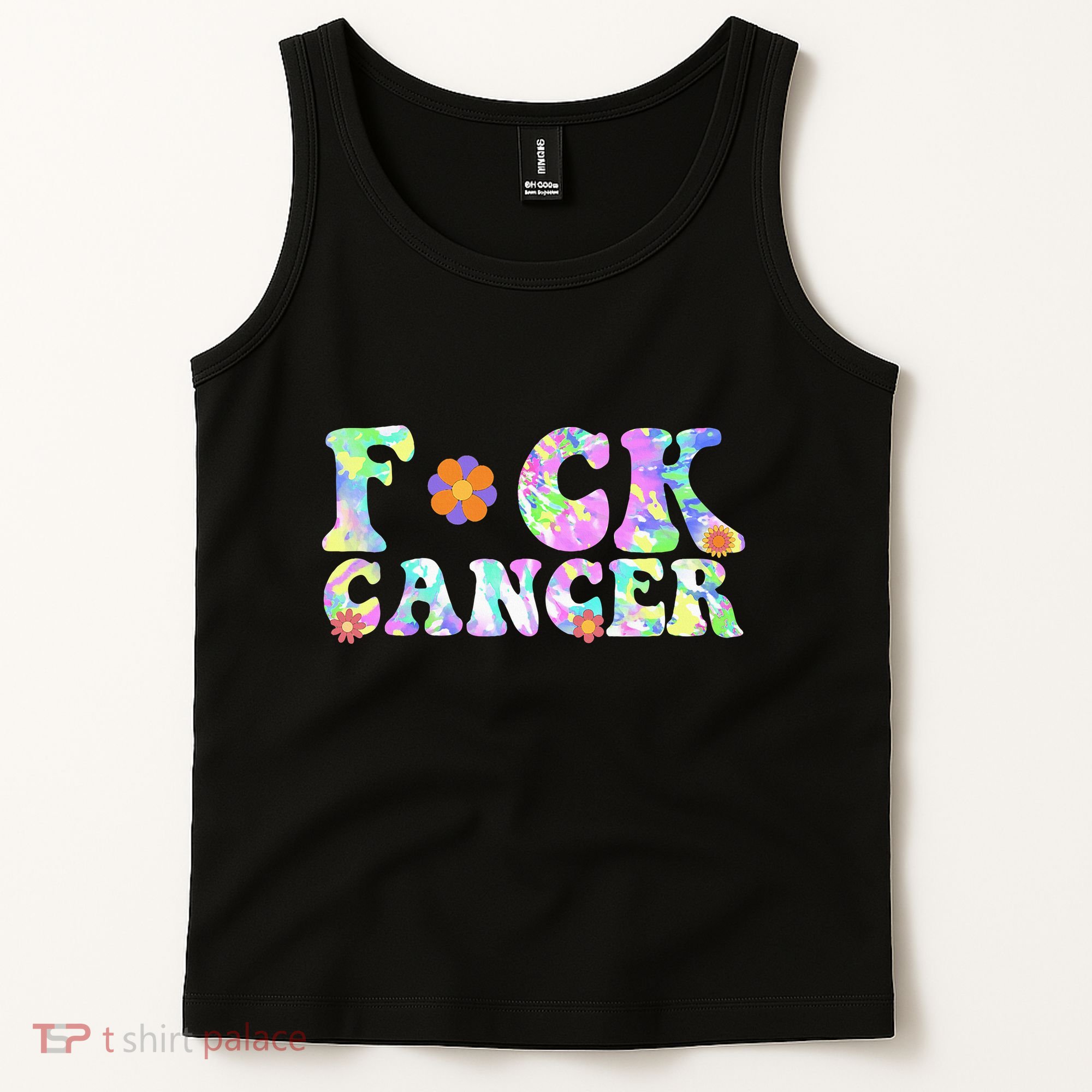 Fuck Cancer Groovy Tie Dye All Cancer Awareness Tank Top