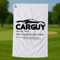 Funny Car Guy Gift Car Guy Definition Golf Towel thumb 1