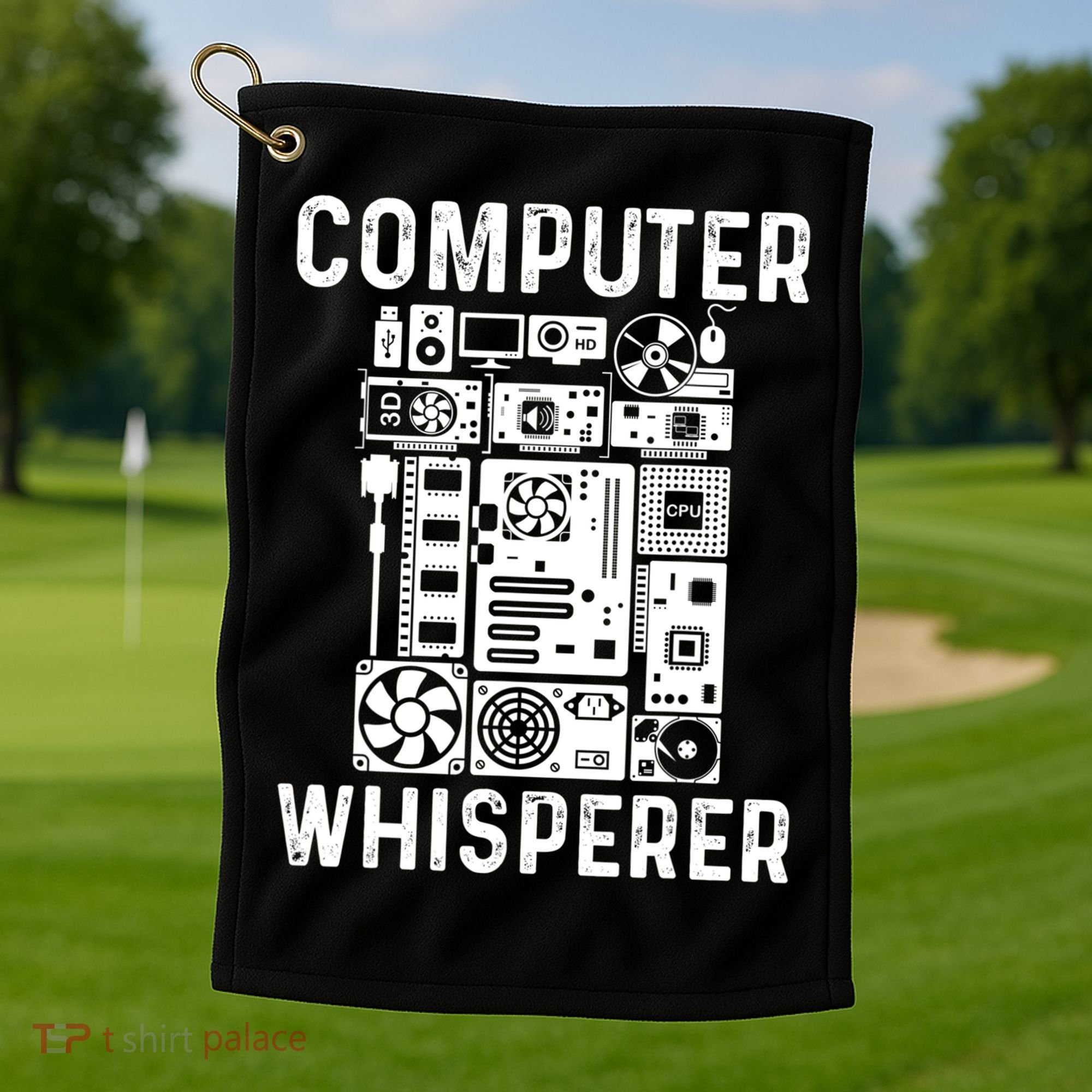 Funny Computer Geek Tech Nerd Gift Cool Support Cute Gift Golf Towel