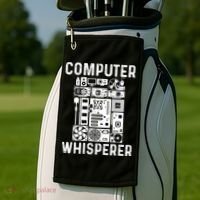 Funny Computer Geek Tech Nerd Gift Cool Support Cute Gift Golf Towel thumb 2