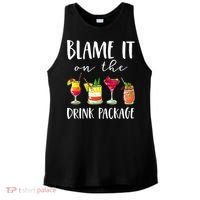 Funny Cruise Gifts Blame It On The Drink Package Ladies PosiCharge Tri-Blend Wicking Tank thumb 0