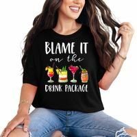 Funny Cruise Gifts Blame It On The Drink Package Comfort Colors T-Shirt thumb 0