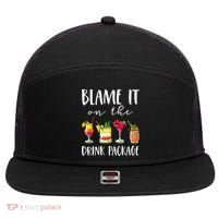 Funny Cruise Gifts Blame It On The Drink Package 7 Panel Mesh Trucker Snapback Hat thumb 0