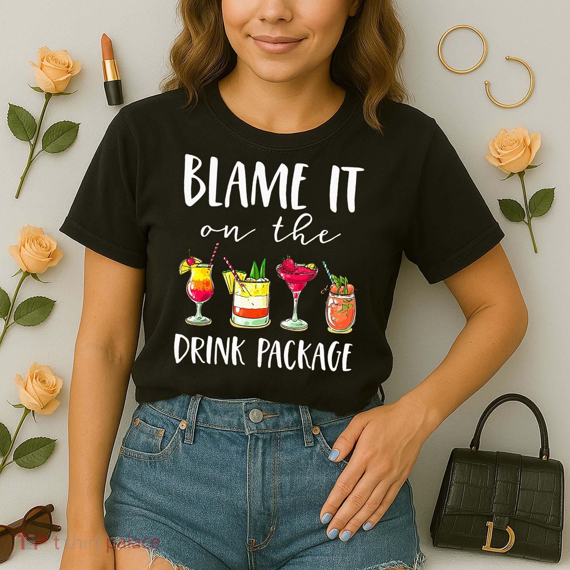Funny Cruise Gifts Blame It On The Drink Package Comfort Colors Boxy T-Shirt