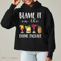 Funny Cruise Gifts Blame It On The Drink Package Ladies Heavyweight Boxy Pullover Hoodie thumb 0