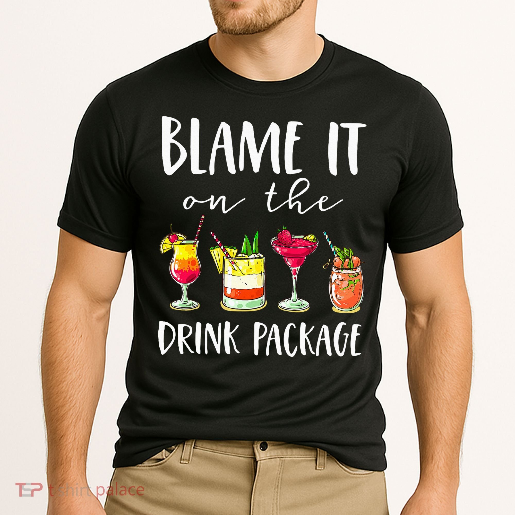 Funny Cruise Gifts Blame It On The Drink Package Cooling Performance Crew T-Shirt